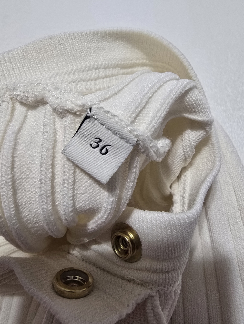 Sandro Rib Knit Mini Dress Casual Crew Neck Sleeveless Front Button Size S - Picture 9 of 13
